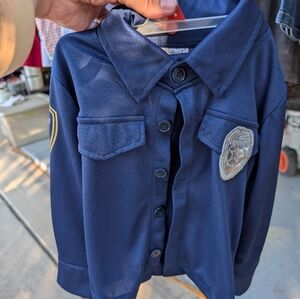 Kids Navy Blue Police Costume Shirt